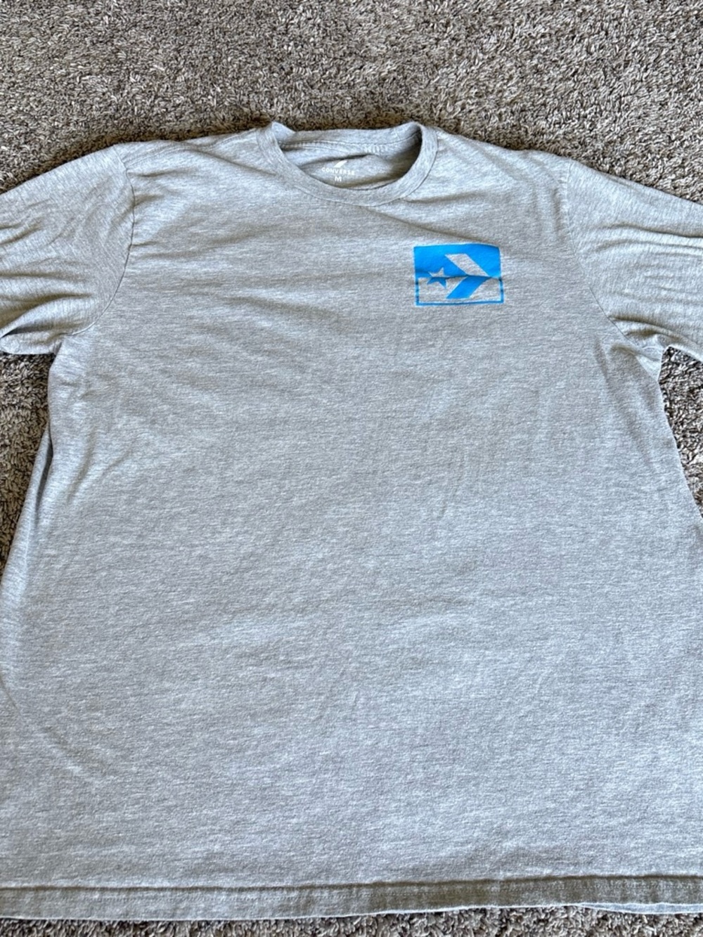 Converse Gray Short Sleeve Tee with Blue Chest Graphic